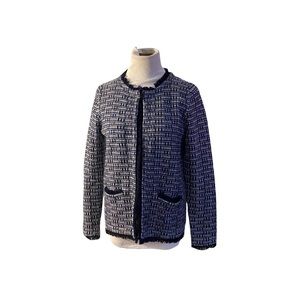 19-J.Crew blue tweed jacket size small